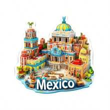 1 pieza Imán de nevera con paisaje urbano 2D - Adecuado para regalar a amigos en vacaciones, múltiples imanes de acrílico y goma blanda aplicables a puertas metálicas, refrigeradores, armarios de almacenamiento - Regalo decorativo creativo para el hogar para amantes de los viajes, graduación, aniversario, Navidad, Acción de Gracias, Imán de refrigerador