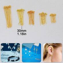 200pcs DIY Jewelry Making Headpins, 16mm-40mm Sizes Ball Pins, Bendable & Cuttable Beading Needles, Suitable For Jewelry Making And Sewing Supplies, Round Head Pins, Earring & Pendant Connectors, Cuttable Beading Pins, Bracelet & Necklace Decorative Pins, Can Replace Eyepins As Bead Piercing Connectors