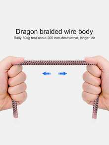 1pc USB-C Fast Charging Cable [3.3ft/6.6ft/10ft] USB-A To C Nylon Braided Charging Cord, Compatible With Samsung Galaxy S25 S24 S23 S22 S21 S10, Note 20 10 9 A51 G8 G7, Pixel, And Other USB-C Devices - Coral Pink - View 4