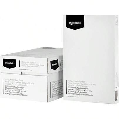 Basics Multipurpose Copy Printer Paper, 20 Lb, 8.5 X 11 Inches, 3 Reams (1,500 Sheets), 92 Bright, White