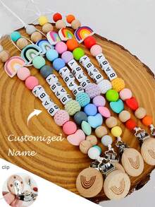 1 件个性化定制名称、字母、文字、硅胶、全新 DIY 名称山毛榉木、彩虹心形包饰、钥匙扣、吊坠、串珠花装饰、适用于背包、旅行包、行李箱、可爱配饰、小礼物、秋冬、闪光、耐用、可爱、有趣 - 多色2 - 查看 3