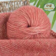 6 buc/pachet, 150 g fire de mohair cu sclipici metalic în total, material DIY manual pentru tricotat pulovere, eșarfe, pălării, mănuși calde și la modă în toamnă/iarnă