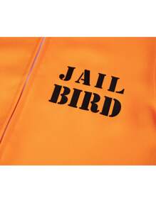 1件橙色加大码宽松囚犯服，成人囚犯监狱制服角色扮演派对连体衣