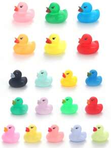 12/24 件彩色橡胶鸭子玩具，小鸭子洗澡玩具，适合夏季海滩、泳池活动、派对礼物 - 彩色 - 查看 3