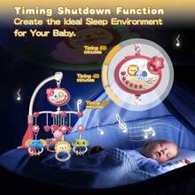 Baby Music Crib Mobile Bell With Projector And Night Light, 150 Types Of Music, Timing Function, Portable Mobile Music Box And Bell, Suitable For Toys For Children Aged 0 And Above (Blue&Pink) - Multicolor - View 5
