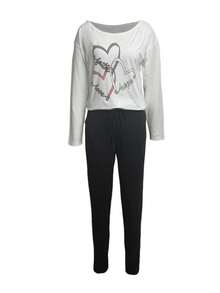 2pcs/Set Casual Printed Long Sleeve T-Shirt And Pants Outfit