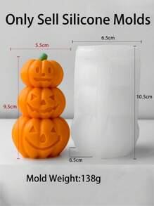 Halloween Pumpkin Candle Mold, DIY Pumpkin Wax Melt Mold, Fragrance Stone Decor Mold