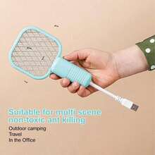 Matamoscas eléctrico mini, Matamoscas eléctrico USB, Mata insectos eléctrico 2 en 1 con malla de seguridad de 5 capas, apto para hogar/oficina/camping - Negro - Ver 6