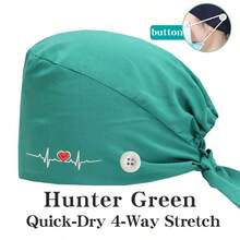 1 buah Topi Kerja Dokter Gigi Bordir, Unisex, Cocok untuk Panti Jompo, Salon Kecantikan, Topi Elastis yang Dapat Dicuci dengan Kancing, Sepanjang Musim - MultiWarna - View 17