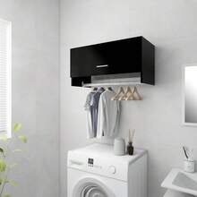 Wardrobe Black 70x32.5x35 Cm Engineered Wood - Black - View 4