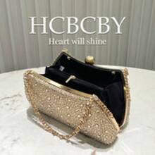 Luxury Gold Rhinestone-Encrusted Evening Clutch Bag, Sparkling Rhinestones And Exquisite Chain Decorative Evening Bag, Dinner, Prom, Holiday Must-Have! - 金色 - 查看 4