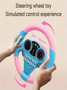 1pc Children's Funny Steering Wheel Toy, Can Be Attached Indoor/Outdoor On Car, With Music, Rotatable, Early Education Interactive Toy For Boys & Girls, Halloween & Christmas Gift (With Music + Rotatable Function, Suitable For Roleplay, Batteries Not Included) - Multicolor - View 4