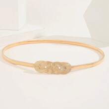 Multineos Comercial Women's Elastic Metal Belt Buckle Model Fashion Blogger - 金色 - 查看 4