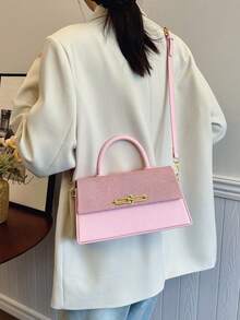 Fashionable, Simple, Fresh Color Matching, Exquisite Handbag, New Style, Classic, Versatile, Highly Attractive Messenger Bag, Niche, Versatile, Elegant Shoulder Bag, Suitable For Commuting, Shopping, Dating - Pink - View 4