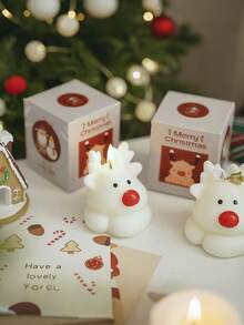 1 nến sáp đậu nành thủ công hình hươu trắng, dễ thương với hương lê Anh và hoa lan Nam Phi, thích hợp để trang trí nhà cửa, để bàn, tạo hương thơm phòng, trang trí tiệc, tuyệt vời làm quà tặng cho gia đình và bạn bè, thích hợp cho mọi mùa để tăng thêm bầu không khí, nến hình hươu, nến trang trí hương thơm, quà tặng trang trí Giáng sinh, trang trí phòng Giáng sinh, quà tặng Giáng sinh - Nhiều màu - Xem 6