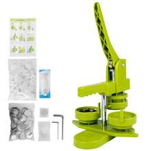 DIY Button Machine Set: 32mm Badge Press With 100 Button Parts And Cutter For Creative Projects - Green - View 1