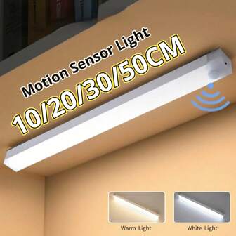 1pc Wireless LED Motion Sensor Lamp Warm/White Night Lights USB Rechargeable Magnetic For Wardrobe Room Closet Kitchen Detector Bulb
