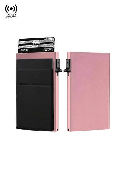 Cartera de aluminio antirrobo para tarjetas bancarias, billetera mini para hombres y mujeres, regalo para cumpleaños/Día de San Valentín/Día del Padre, para viajes, vuelta al colegio, cartera, cartera RFID, cartera para tarjetas