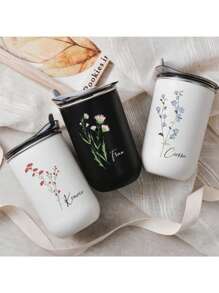 1pc Custom Stainless Steel Travel Mug - Double Insulated Coffee Mug With Personalised Name Option, Cold Drink Mug | Elegant Mist Finish | Double Insulated, Coffee Mug, ,Reusable,Multi-Functional,Ornamental,Stylish,Exquisite,High-Quality,Custom,Personalized,Unique,Ideal Gifts For Him,Ideal Gifts For Her,Her,Boyfriend,Girlfriend,Dad,Mom,Family,Friends,Son,Daughter,School Students,Workers,Kids,Office,Tea Room,School,Home