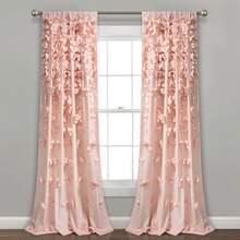 LUSH DECOR Riley Window Curtain Panel Navy Single 54X84 Halloween-Fall Decor-Room Decor - má hồng - Xem 1