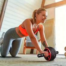 عجلة بطنية قطعة واحدة، معدات تمارين اللياقة المنزلية لتدريب الجذع، تشمل وسادة ركبة