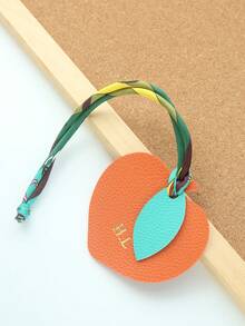 1 pieza Llavero personalizado con iniciales y forma de fruta con cuerda de satén colorida, monograma dorado personalizado de cereza como accesorio para bolsas, llavero personalizado y lindo en forma de manzana, melocotón, limón, mango, pera como accesorios para bolsos, regalo para mujer para boda o San Valentín - Multicolor - Ver 30
