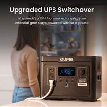 OUPES 1500W 1488Wh Portable Power Station Solar Generator LiFePO4 Battery Pack With 10 Outputs For Outdoor Camping, RV/Van Travel, Emergency Situations, Home Backup - 黑色 - 查看 4
