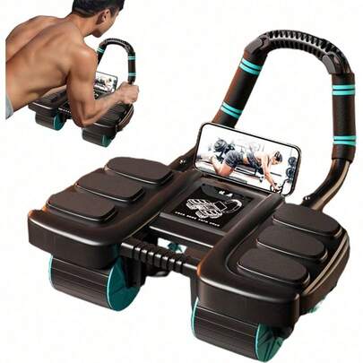 1 Piece Black Abdominal Wheel, Training Abdominal Muscles. Home Fitness Equipment, Abdominal Muscle Training Wheel With Automatic Rebound, Abdominal Roller And Elbow Support, Abdominal Muscle Training Roller For Men And Women. Automatic Rebound Design, More Stable And More Efficient