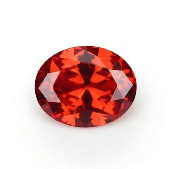1pc DIY Jewelry Oval Gemstone Zirconia, Orange-Red Loose Stone