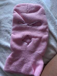 1pc Unisex Winter Warm Three-Hole Knitted Balaclava Face Mask, Windproof Cold-Proof Thick Full Face Cover Hat - Wool Cap - View 10