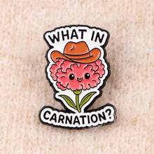 Ghim cài áo tráng men "WHAT IN CARNATION" dễ thương, huy hiệu trên ba lô, quần áo, phụ kiện, trang sức, quà tặng - NR12249 - Xem 7