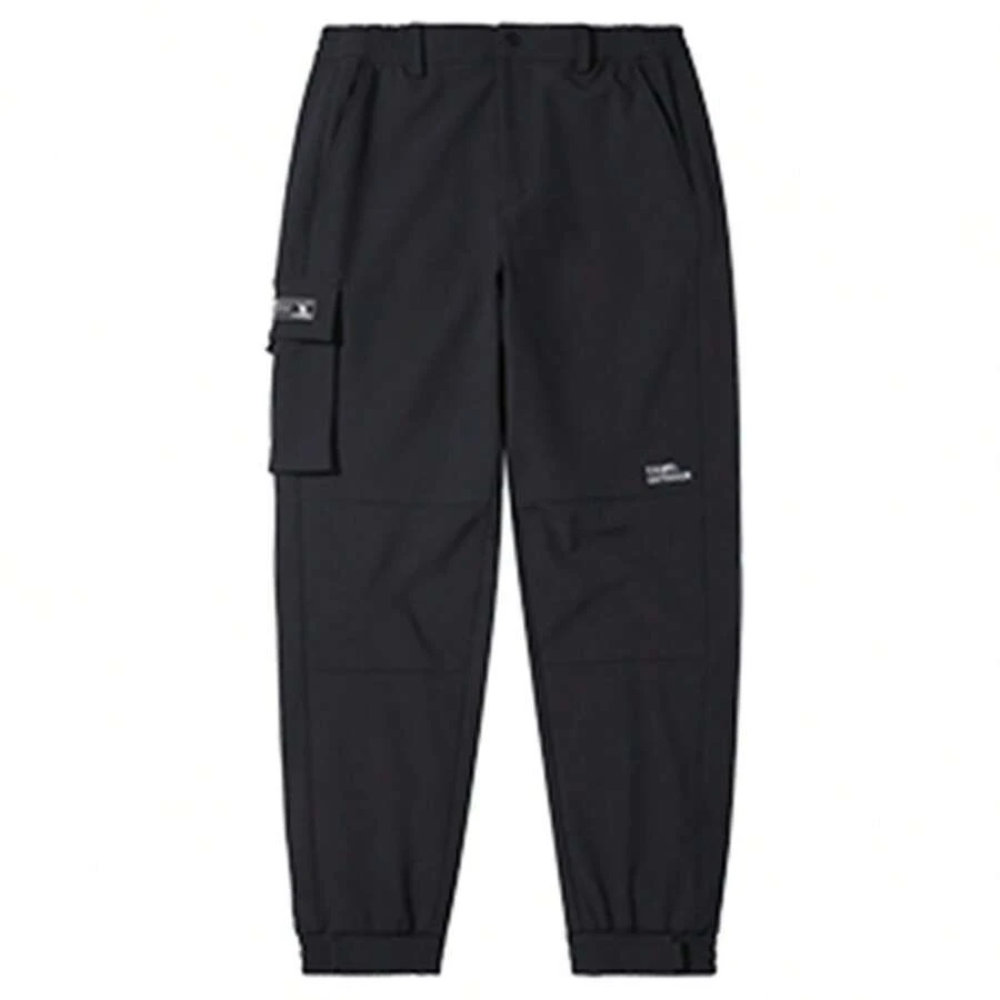 CAMEL CROWN Women's Autumn And Winter Outdoor Assault Soft Shell Pants Windproof And Water-Proof Drawstring Pants Plus Fleece Overalls - Phantom Black - View 1