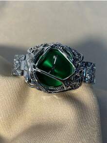 1 件 Y2K 复古蜘蛛网外星人小众高端复古防水男士石英手表 - 黑色 - 查看 10