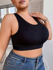 Seamless Shock-Absorbing Sports Bra, Suitable For Running, Back Support, Wireless, Women's Comfortable Sports Bra Underwear, With Padding, Breathable Seamless Soft Top Bra, Wireless Sports Camisole Underwear, Yoga Basic Sports Bra Curve, Summer Bra