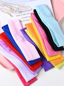 1 Stück Europäischer und Amerikanischer Sporthaarbänder, hochelastisch, schweißabsorbierend und rutschfest, Yoga, Fitness und Laufen Schweißbänder, einfarbige Sport-Haarbänder in verschiedenen Farben - Verschiedenfarbig - Übersicht 2