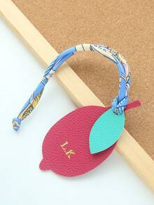 1 pieza Llavero personalizado con iniciales y forma de fruta con cuerda de satén colorida, monograma dorado personalizado de cereza como accesorio para bolsas, llavero personalizado y lindo en forma de manzana, melocotón, limón, mango, pera como accesorios para bolsos, regalo para mujer para boda o San Valentín - Multicolor - Ver 38