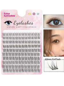 10对自然轻盈的仿睫毛，120簇羽毛状貂毛风格睫毛，交叉设计，适合婚礼、派对、夜店、日常工作会议等场合。佩戴舒适，新手友好，卷翘自然，睫毛根部纤细，黑色，方便日常及工作妆容，易于携带，也可用于睫毛嫁接。 - 黑色 - 查看 5