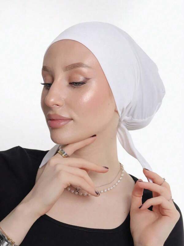 1 Stück einfarbige, schlichte, modische, weiche Kopfbedeckung mit Bindeband, Turban, Kopftuch, Stirnband, Chemokappe, geeignet für den täglichen Gebrauch und Outdoor-Sport