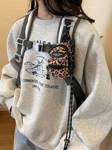 Mini Pouch, Small Canvas Coin Purse Wallet, Travel Tactical Bag For AirPods, Earphones, Galaxy Buds, Coins, Keys, Paper Money, Zebra, Leopard, Cow, Cherry, Daisy Print - Multicolor - View 4