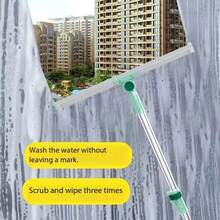 1件装 130*27cm三角扭扭拖把 免手洗旋转拖把 天花板清洁工具 墙壁 橱柜清洁 多功能加厚杆拖把（拆封后有油，是普通润滑油为了让拖把更好用，用水冲洗即可） - 藍色 - 查看 9