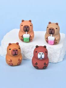 2 piezas de lindo sacapuntas de Capibara con forma de capibará de dibujos animados, sacapiezas para niños, artículos de papelería para estudiantes de primaria, regalos de vuelta a clases - Multicolor - Ver 3