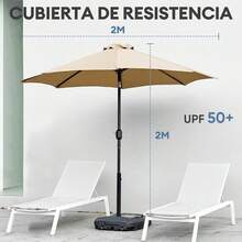 Outdoor Sunshade Courtyard Balcony Folding Umbrella Leisure Straight Pole Umbrella - Caqui - Ver 2