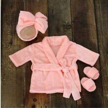 Neugeborenen Fotografie Requisiten Bademantel Outfits Pantoffeln Schal Baby Fotoshooting Requisiten Bademantel Foto Accessoires für Säuglinge Jungen Mädchen Baby Dusche Ostern Geschenke Dinge für Mädchen/Jungen