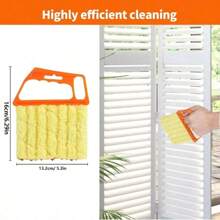 1 pieza Cepillo de limpieza para persianas, fácil de quitar, lavable a máquina, herramienta de limpieza manual, cepillo para eliminar el polvo de las rejillas del aire acondicionado, para limpiar el polvo de las ranuras de las persianas y del aire acondicionador, diseño moderno de mango de plástico, adecuado para la cocina, ventanas de la oficina, dormitorio, ventanas de la sala de estar, limpieza de electrodomésticos