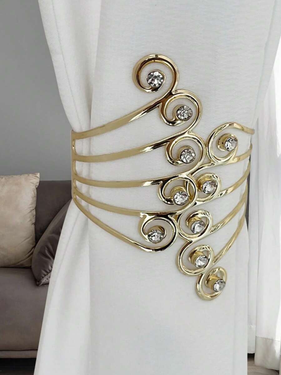 2 Pieces / 1 Piece, Metal Curtain Hangers - - With Crystal Wings Design, Adjustable, Suitable For Fixing Curtains In Bedrooms And Living Rooms. Home Decoration Accessories - Multicolor - View 1