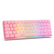 60% Wired Gaming Keyboard, RGB Backlit Mini Keyboard, Type-C To USB Waterproof Small Ultra-Compact 61 Keys Keyboard For PC/ Gamer, Typist, Travel, Easy To Carry On Business Trip