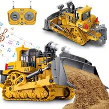 4件套遥控工程车玩具，2.4G 11通道遥控挖掘机、卡车、推土机，合金塑料工程车，遥控工程玩具套装 - Lingkun遥控挖掘机玩具，适合男孩女孩，最佳生日礼物，2.4GHz遥控工程玩具车带金属铲 - 合金工程車 - 查看 5