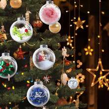 透明塑料圣诞球可填充装饰圣诞树挂饰球吊坠 2026 圣诞节家居装饰礼物