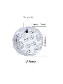 4/6 件防水 LED 水下灯，16 色变色水族箱灯，适用于花瓶、浴缸、万圣节、圣诞节、游泳池和派对装饰 - 彩色 - 查看 13