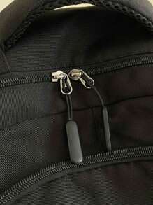 返校新款经典轻便耐用多功能时尚舒适大容量双肩包，适合各种场合，秋冬季 - 黑色 - 查看 8